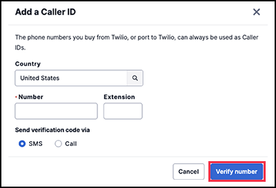 twilio verify your personal phone number