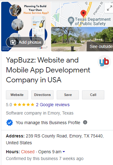 YapBuzz Google Business Profile
